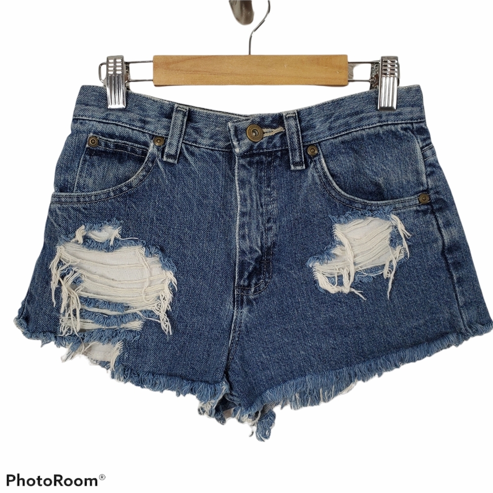 *Bailey's PT Loose Fit Distressed Denim Jean Shorts Grunge Festival Coastal